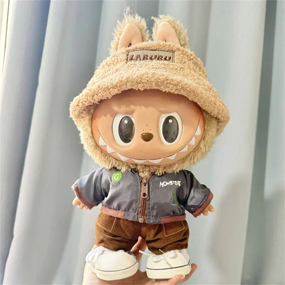 38cm Mini Doll'S Clothes Outfit Accessories For Korea Kpop Exo Labubu Idol Jacket Grey Sweater Set Clothing Gift