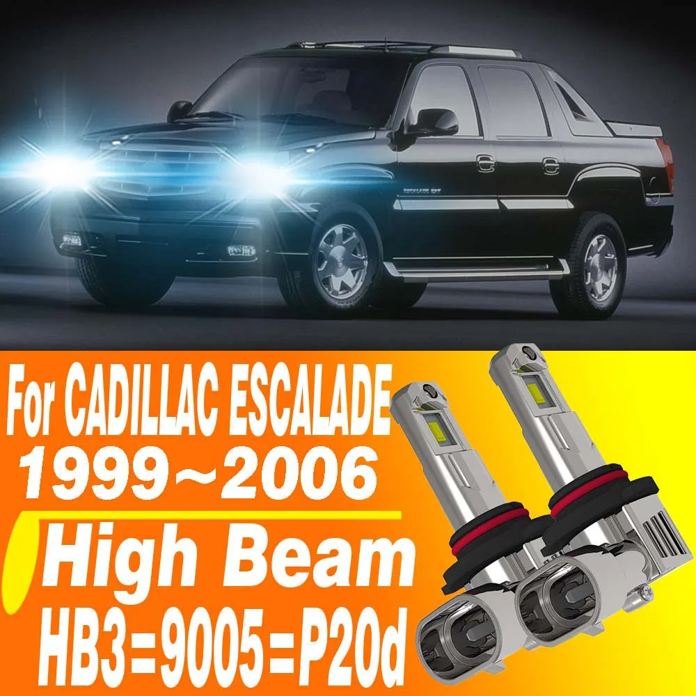 2 pçs hb3 9005 p20d led farol canbus carro lâmpada de feixe alto branco luz nevoeiro turbo diodo lâmpada 12v para cadilac escalade 1999 ~ 2006