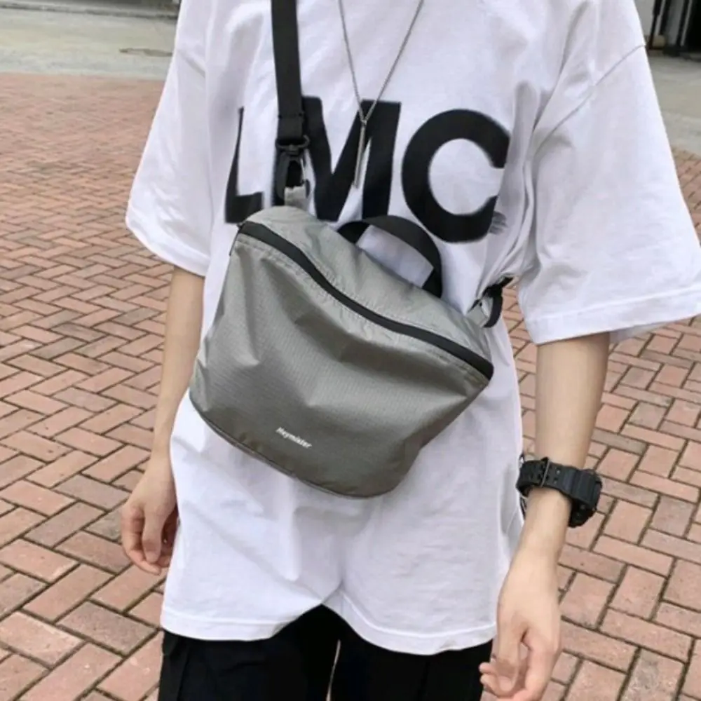 Bolso de hombro informal, bolso de nailon liso, bolso de tortuga de gran capacidad de estilo coreano, bolso cruzado de Color sólido, bolso de compras de concha Simple