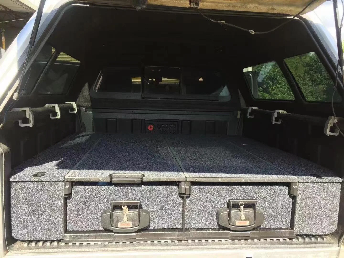 مخصص شاحنة بيك اب الشريحة خارج تخزين Suv صندوق أسود 4Wd سيارة الخلفي مقاوم للماء Ute أدراج F150 نظام الدرج الخلفي #6