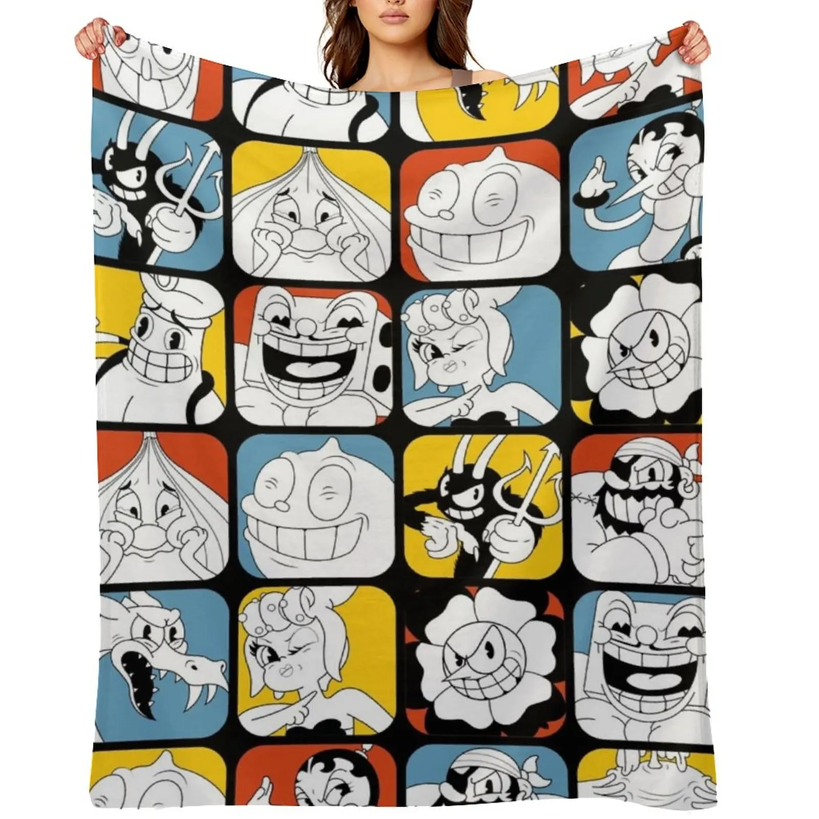 

Cuphead Bosses Throw Blanket sofa bed Thermals For Travel heavy to sleep wednesday Blankets