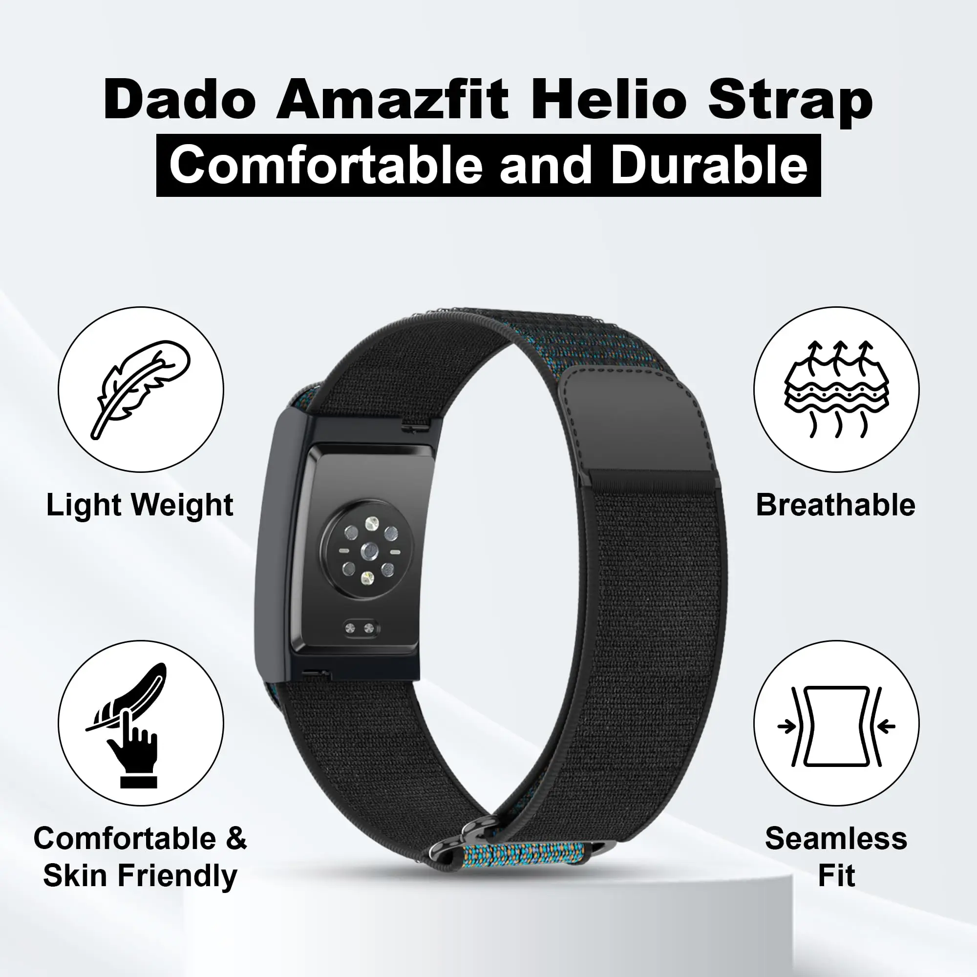 Trail Nylon Band for Amazfit Helio Strap Original Wristband Armband Sport Adjustable Bracelet Correa Amazfit Helio Watch Bands