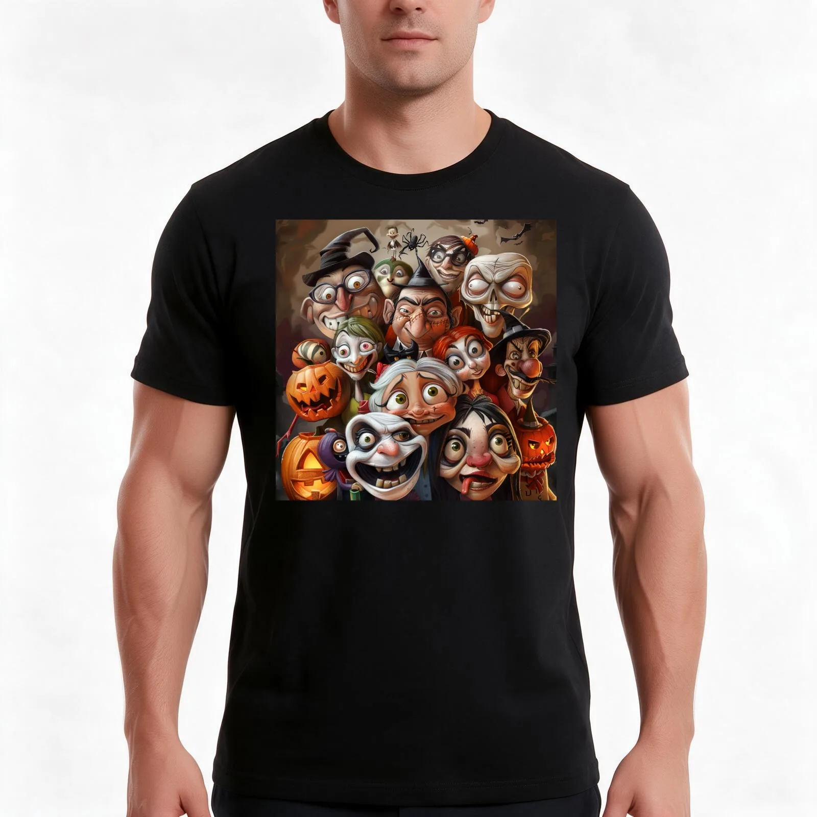 Haunted Hoedown T-Shirt, Summer Casual Cotton Tee, Oversized Streetwear Tops, Vintage Graphic Print, Loose Fit Short Sleeve