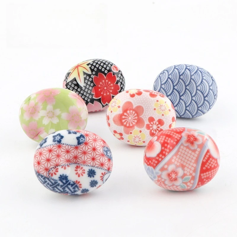 5pcs Color Hand-painted Ceramic Handle Furniture Hardware Drawer Cabinet Door Small Handle Knob Single Hole