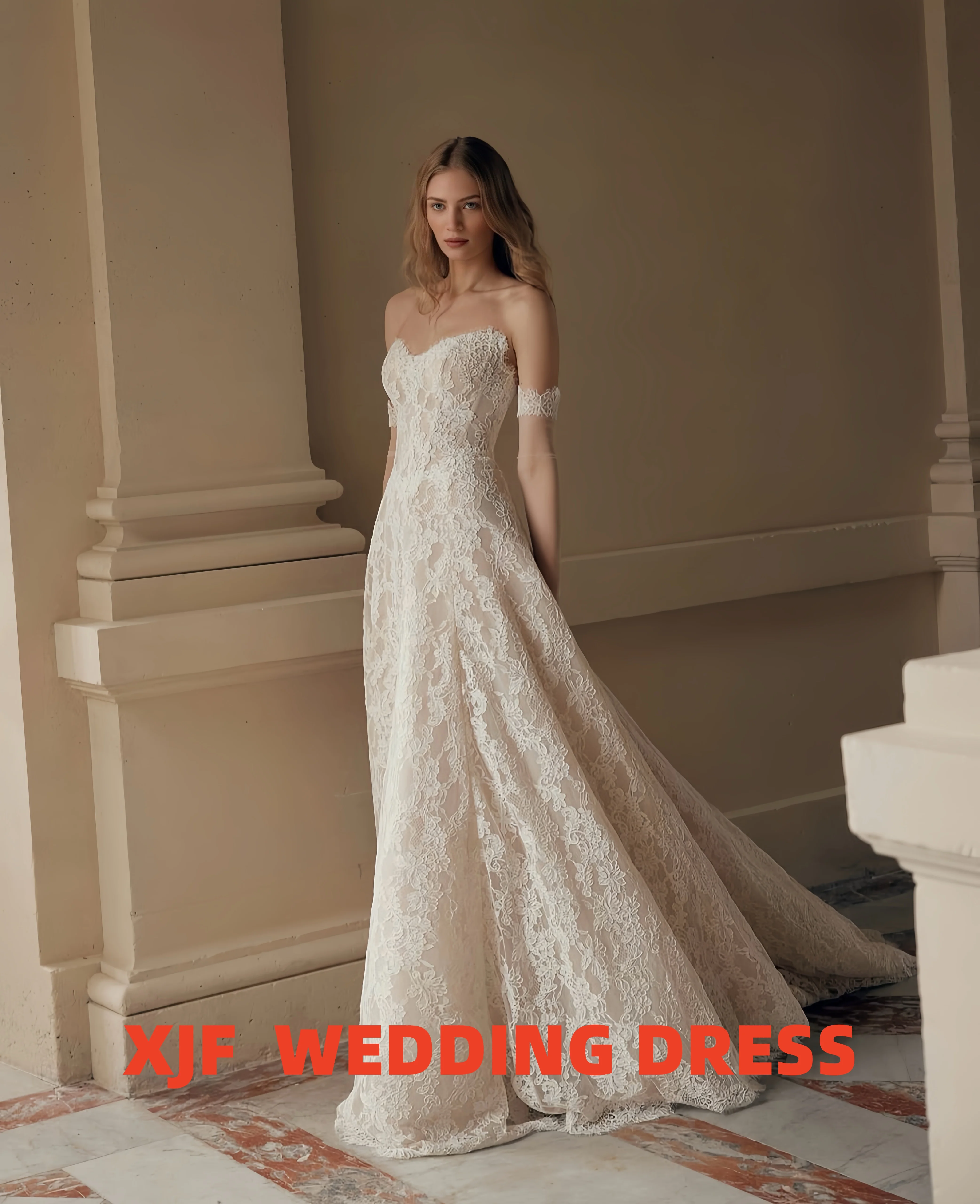 Suknia ślubna na zamówienie, seksowna, z uroczym dekoltem, długim rękawem, krój syreny, elegancka koronka, vestidos de novia.