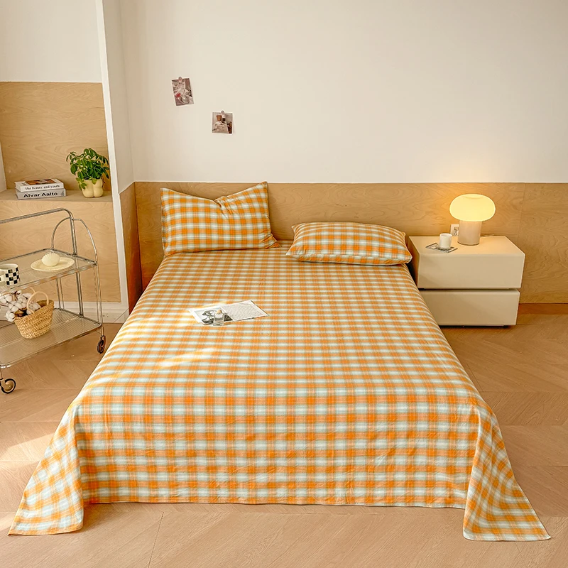 

100% Cotton Bed Flat Sheet for Double Bed Plain Solid Color Top Sheets Single/Queen/King Flat Bedsheets Home Bed Linen Sheets