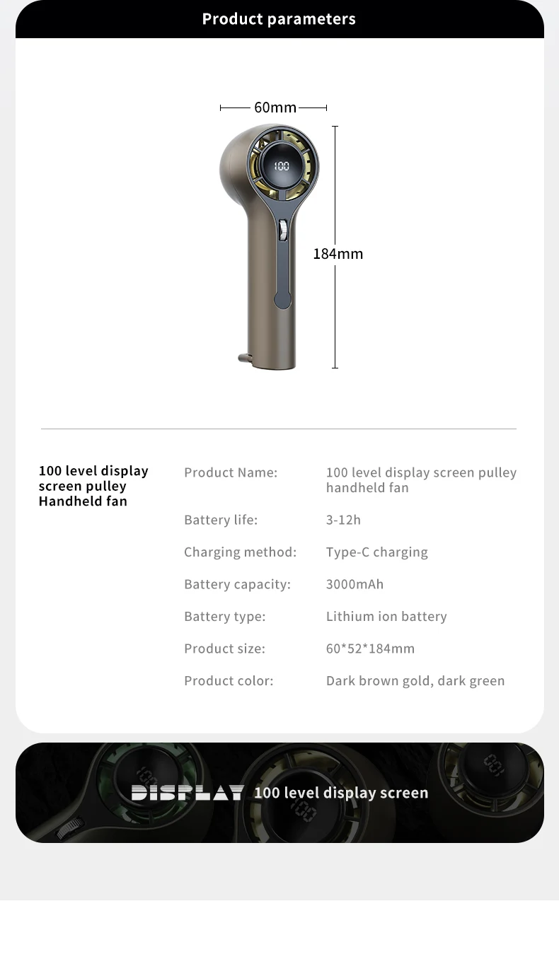 2025 الصيف مروحة كهربائية عالية الجودة 3000mah الشخصية الصغيرة المحمولة باليد الجدول USB شحن مروحة للخارجية