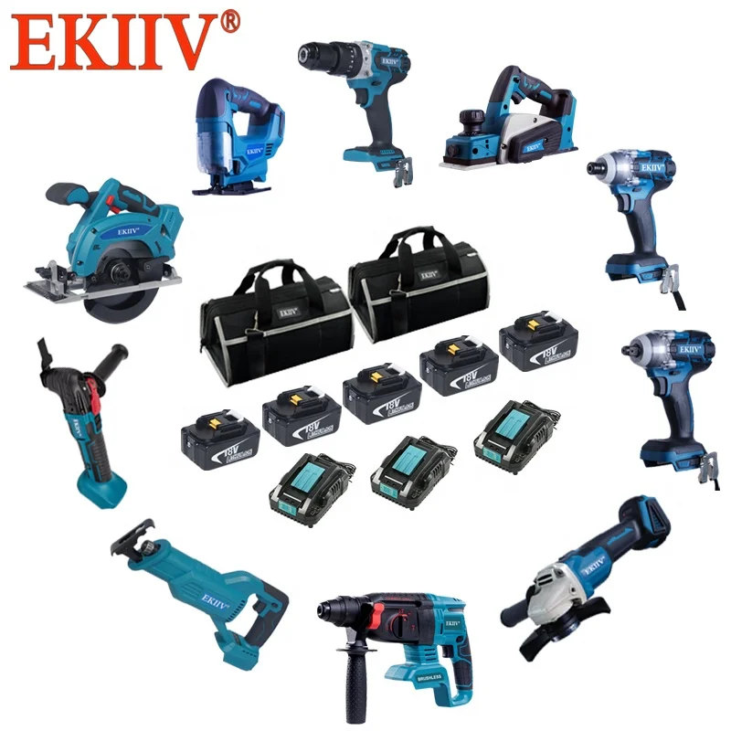 High Quality Household Tool Set Professional Lithium Power Tools Combo Set Box Mechanic Cordless Herramientas Kit for Wholesale