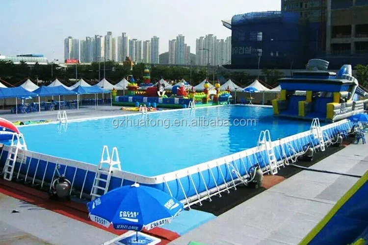 Cheap Inflatable Moving Water Park Metal Frame Pool Steel Frame Swimming Pool For Sale