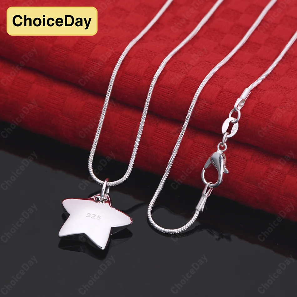 

ChoiceDay Fashion 925 Sterling Silver Delicate Star Pendant Necklace Women's Party Jewelry Accessories Charm