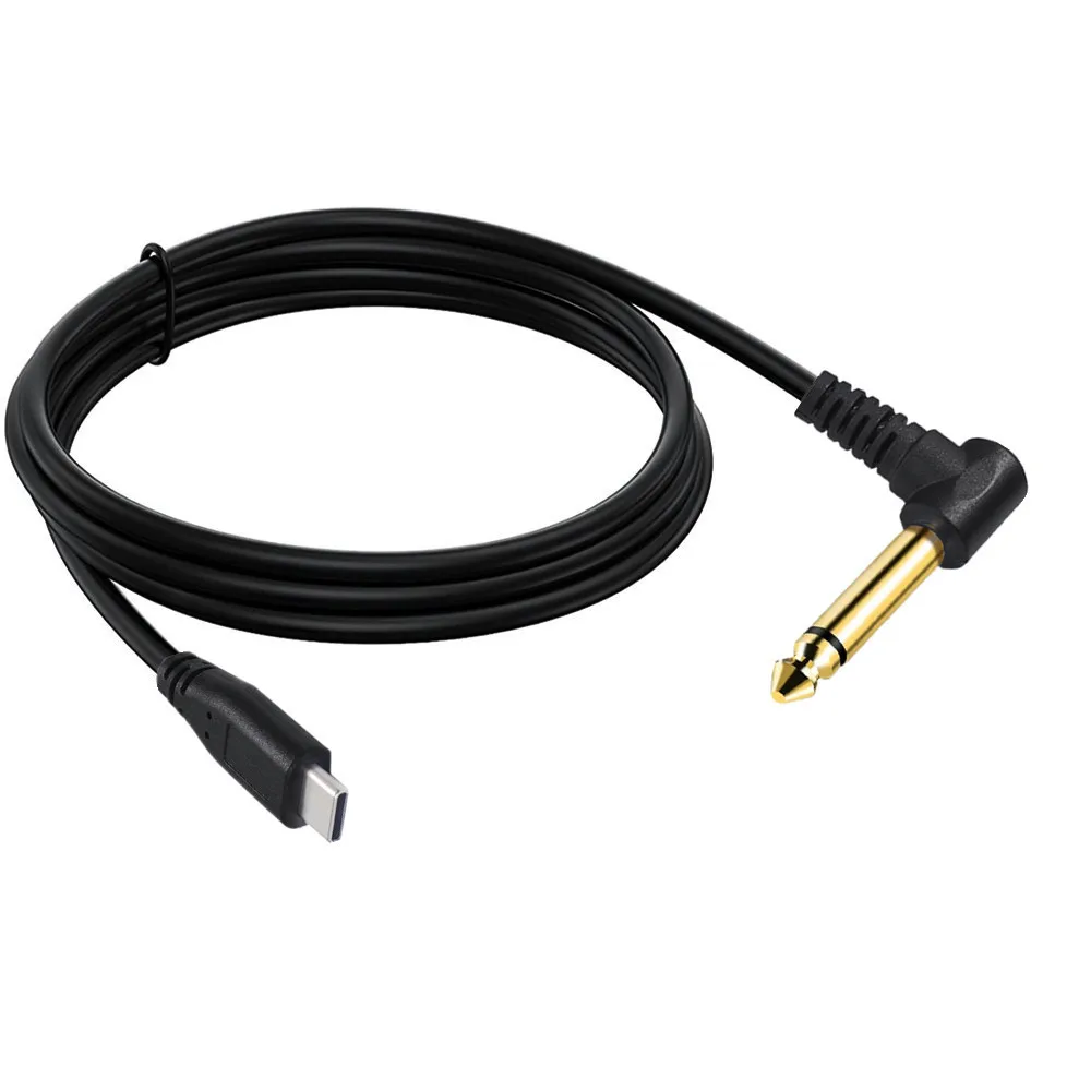 كابل صوت من النوع C إلى 6.35 مقاس 6.35 مم ثورة TYPE-C جيتار كهربائي عام للهاتف المحمول كابل صوت لتسجيل الكمبيوتر #5