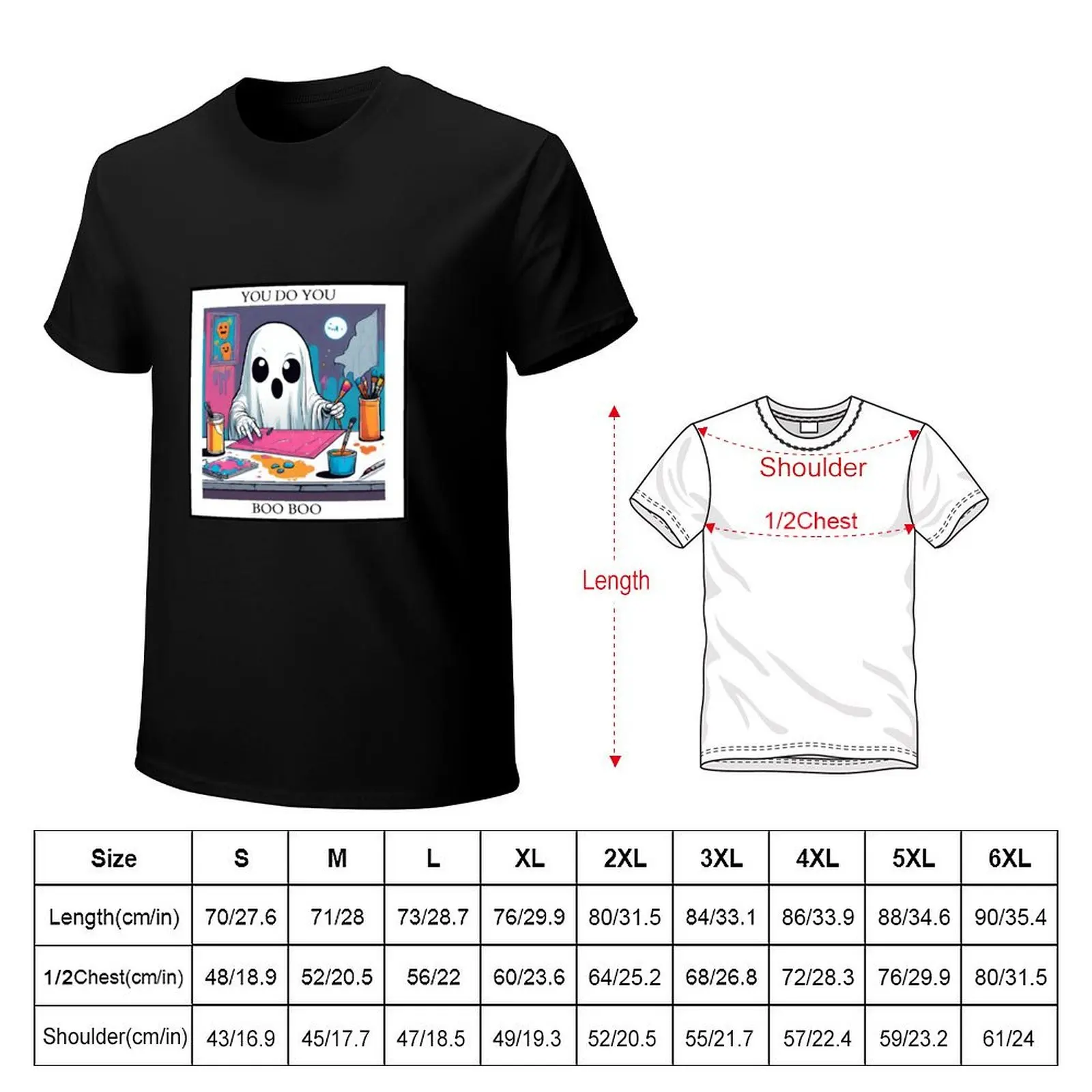 Cute Sheet Ghost Painting A Masterpiece T-Shirt Creative Graphic Tee Shirt
