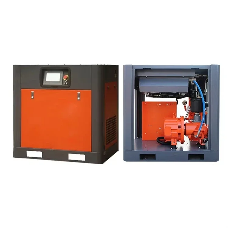 10Hp 7.5Kw Stationary Combined Screw Air Compressor Air Dryer Tank Engine Pump Air Cooled Lubricated Variable Frequency