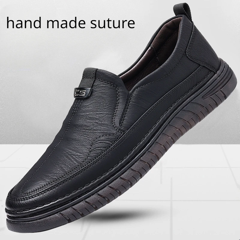 Sola casual masculina de tendão bovino sapatos de direção, antiderrapante, respirável, confortável, sola macia, macio, primavera