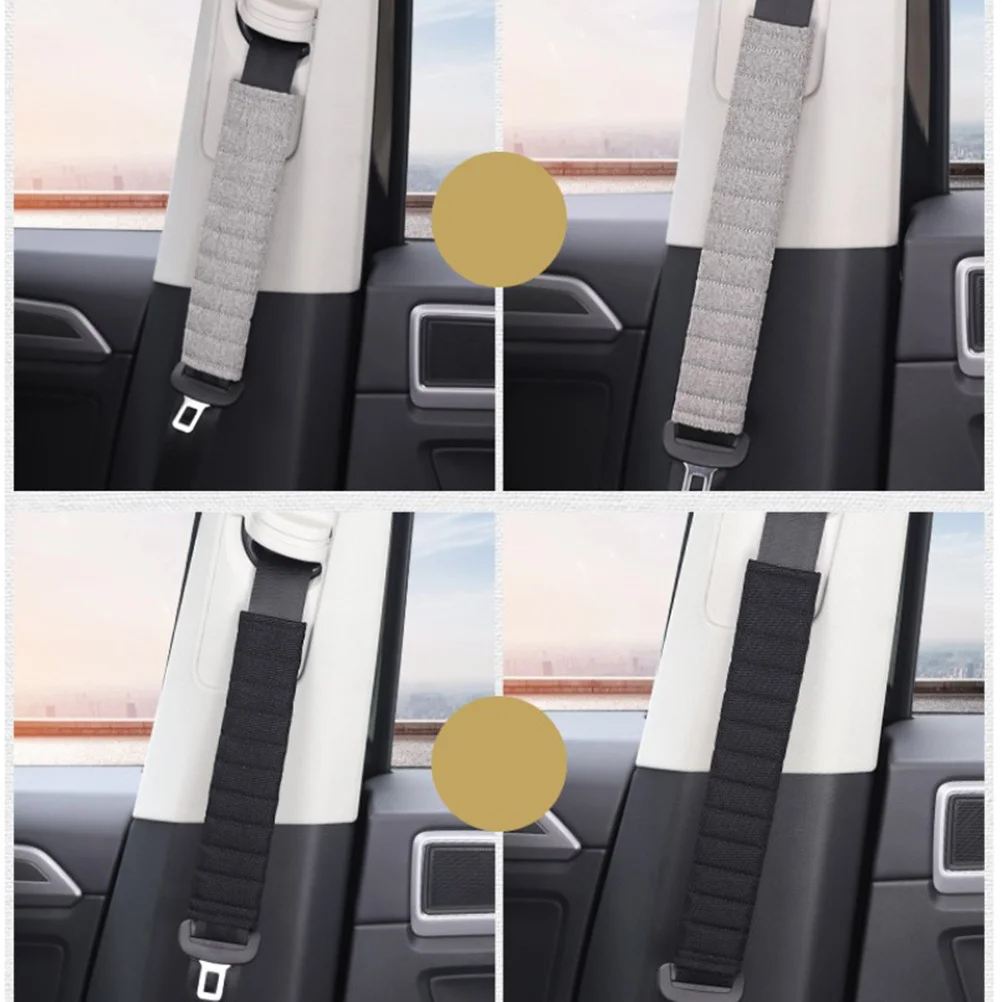 

2Pcs Safety Covers Pads Breathable Shoulder Strap Cushion Auto Protectors Beige 26Cm for Comfort and