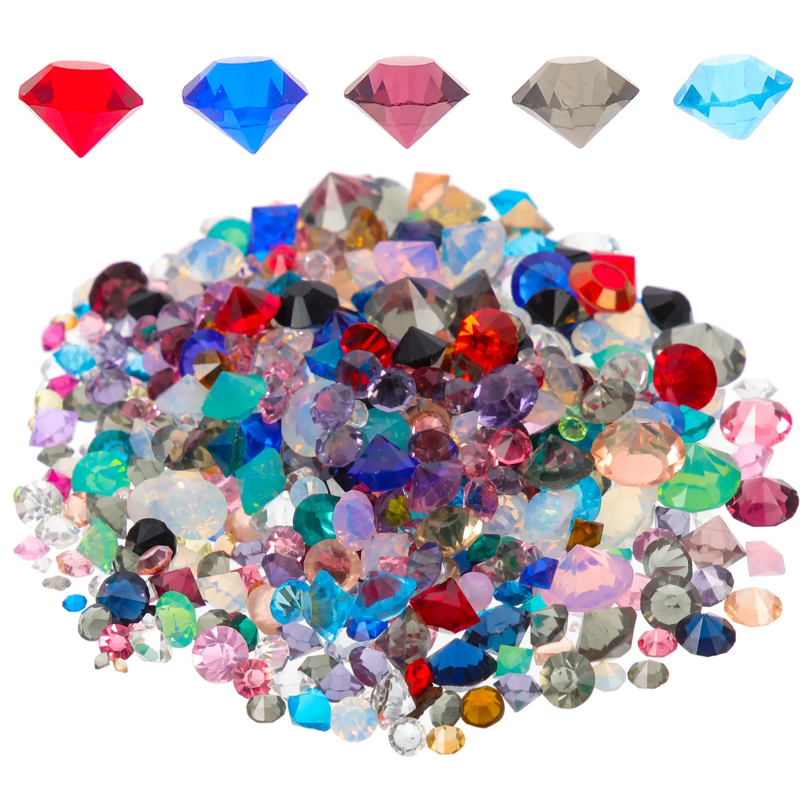 

Glass Diamonds Rhinestones Crystals Colorful Pointed Back Nail Decor Shimmering Nail Art Charms Manicure Jewelry Salon Supplies