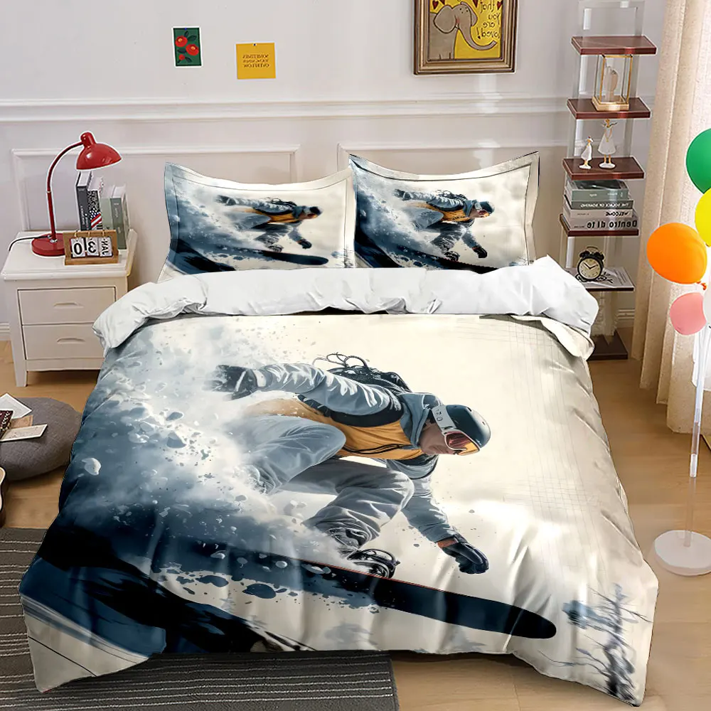 

Snowboarder Racing Downhill Print Soft Comfortable Duvet Cover Bedding Set Included 1*Duvet Cover 2*Pillowcases Luxury gifts