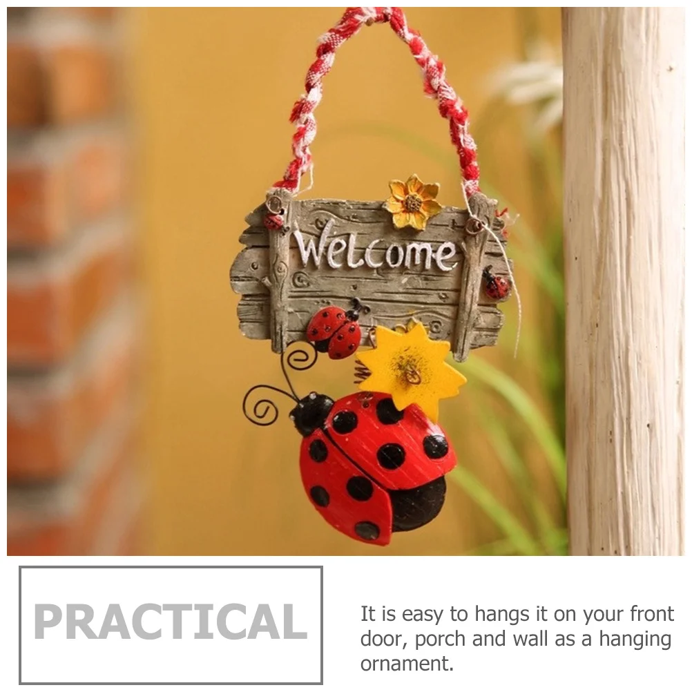 2 قطعة الحلي الخنفساء الراتنج عباد الشمس ترحيب قلادة الباب ديكور معلق للمنزل حفلة عطلة مدخل حديقة الجدار #2