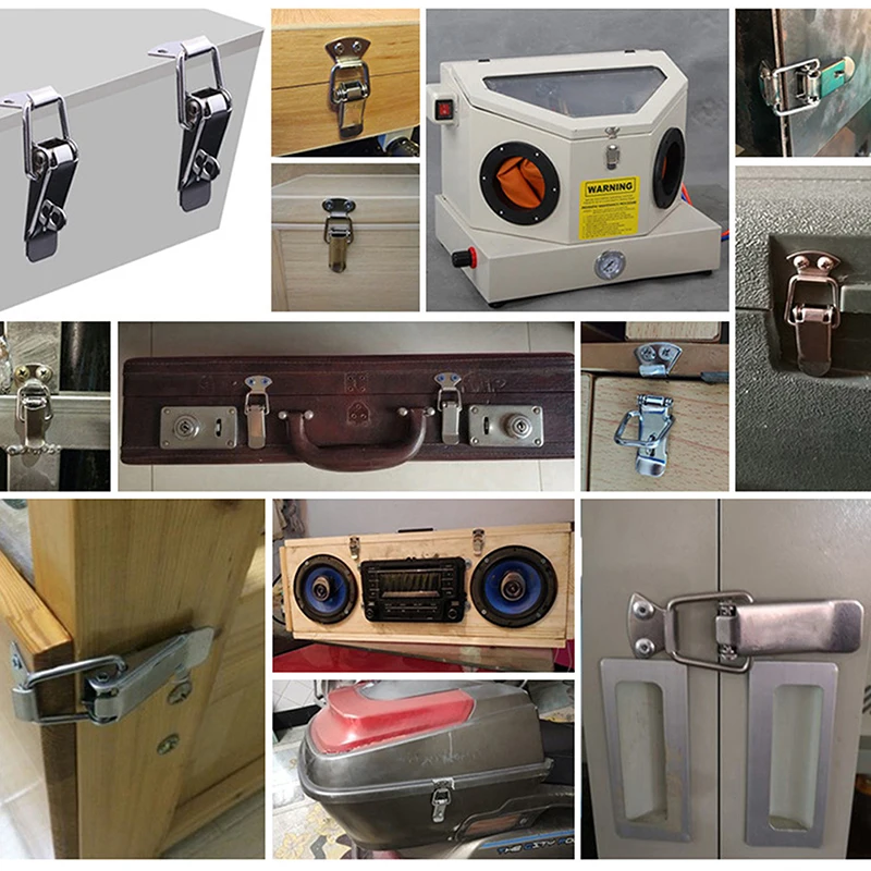 4 Stuks Vintage Eend Mond Gesp Set Mini Borst Gift Koffer Case Toggle Hasp Vergrendelingen Rvs Klemmen Voor hardware Reparatie