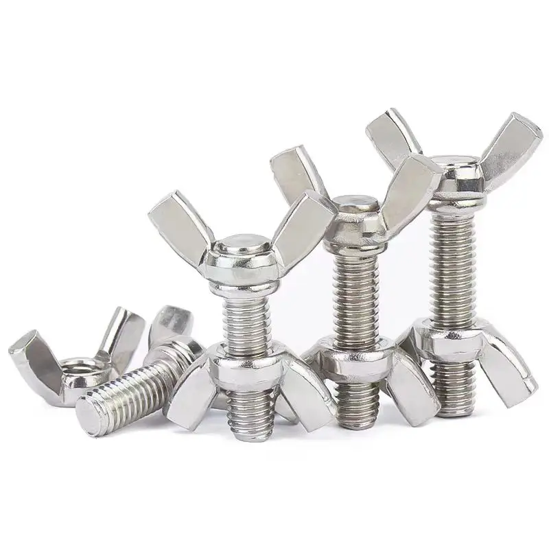 304 Stainless Steel Butterfly Screws, Butterfly-Shaped Horn-Shaped Hand-Tightened Bolts M3M4M5M6M8M10