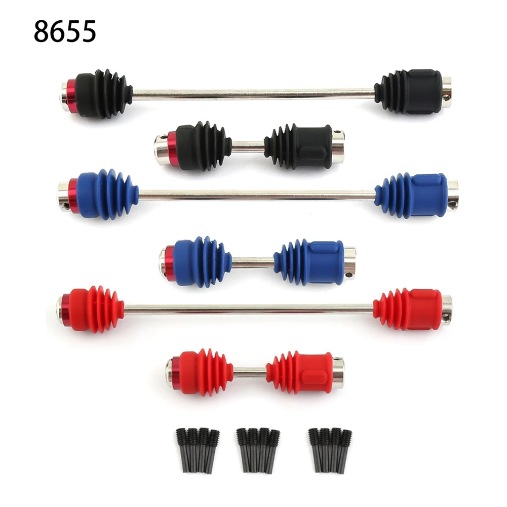 أعمدة محرك مركزية معدنية من الفولاذ A60I CVD 8655R مع أحذية غبار لـ 1/10 Traxxas E-Revo Erevo 2.0 ملحقات أجزاء ترقيات، 3