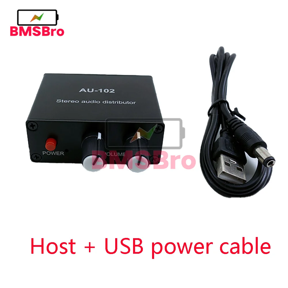 Placa amplificadora de auriculares, preamplificador de señal de Audio de música estéreo, 1 entrada y 2 salidas, ganancia de 3,5 MM, Control de volumen, tono, AU-102