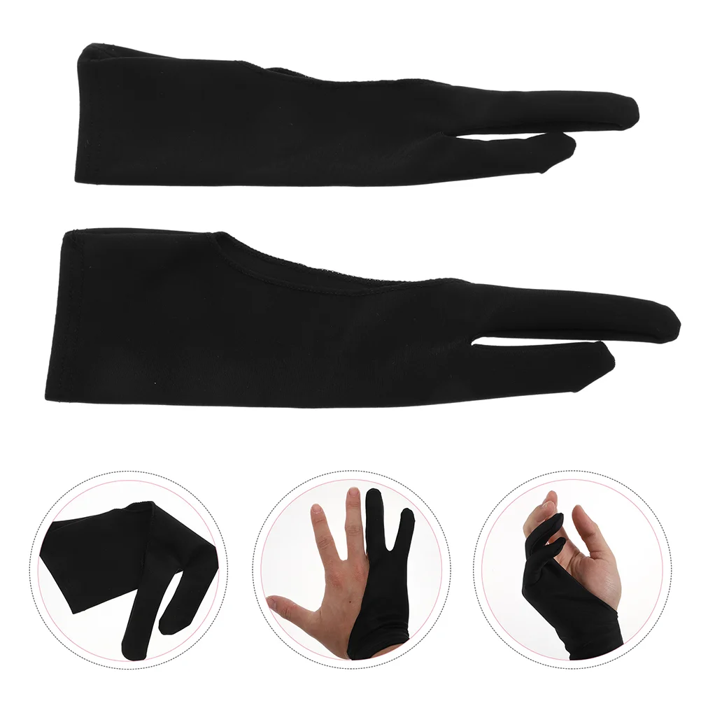 

3 Pcs Gloves Two-Finger Artist Fingers Mittens Arc Tablet Drawing Reducing Friction Sketch Fabric