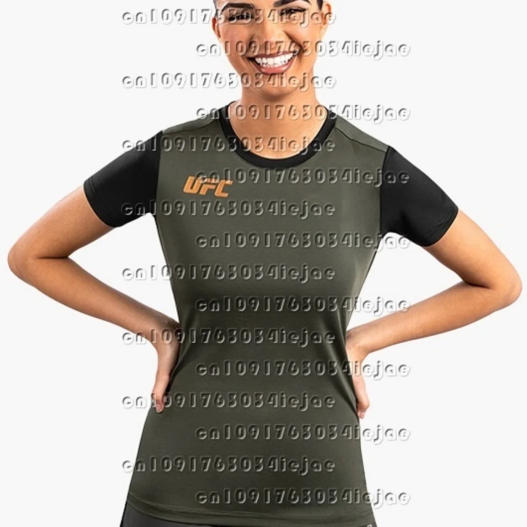 

2026 Женская футболка для тренировок на открытом воздухе, фитнеса, бега, бега, толстовка UFC, повседневный трикотаж для тренировок, дышащие футболки с короткими рукавами