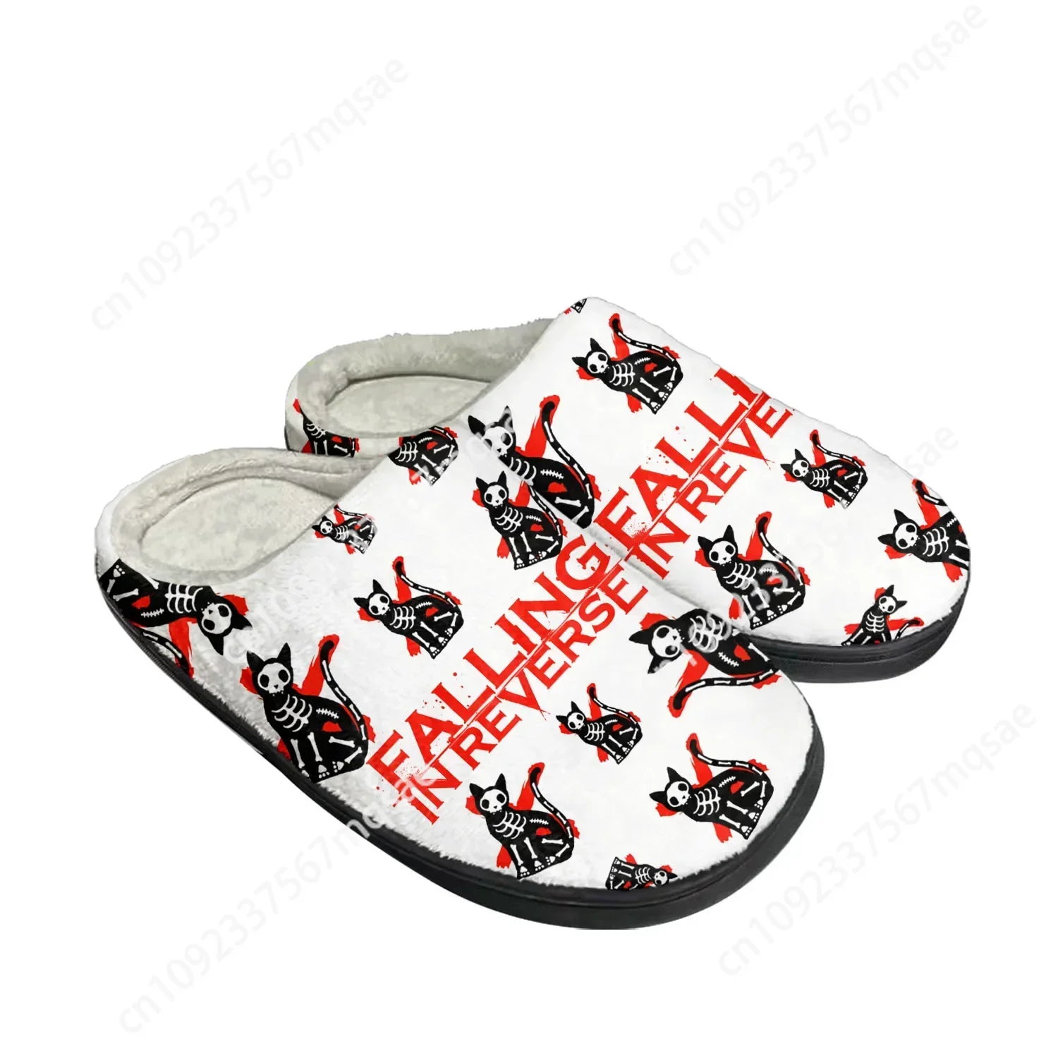 Falling In Reverse Punk Rock Band Home Cotton Custom Slippers Mens Womens Sandals Plush Bedroom Keep Warm Shoe Thermal Slipper