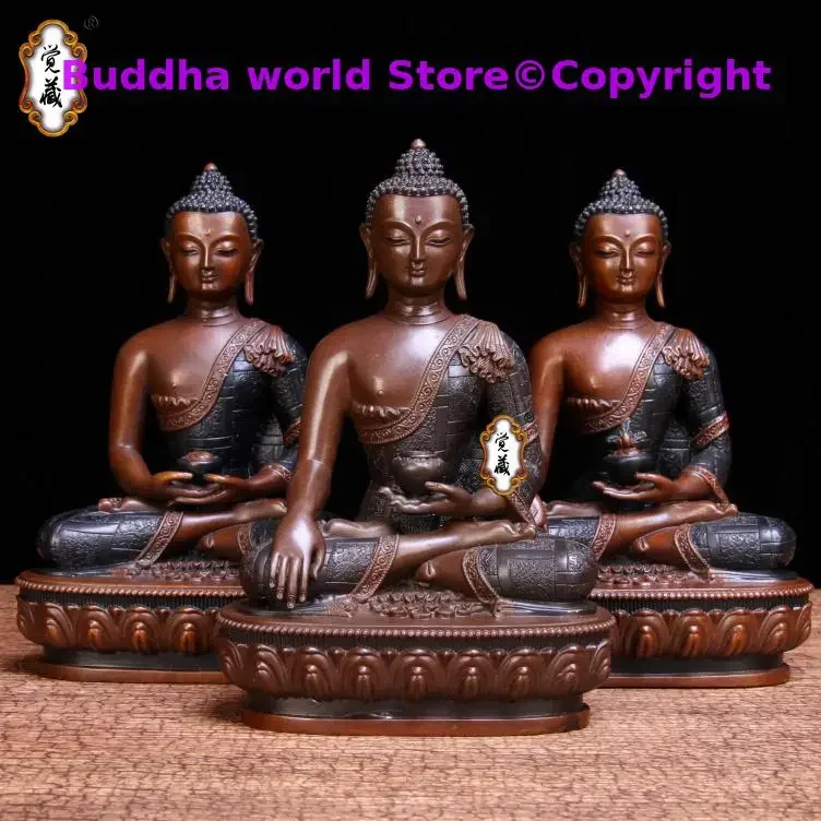 3PCS # GOOD figure of Buddha HOME Talisman Protection # Tibetan Tantra Buddhism Phra Sompo Sambo Buddha brass statue