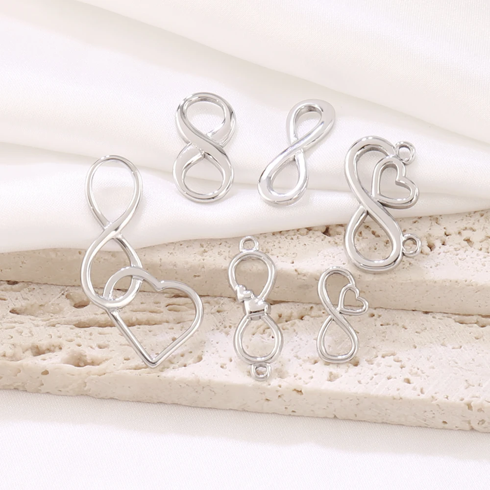 3 قطعة الفولاذ المقاوم للصدأ إنفينيتي رمز موصل حلية غير النظامية 8 قلادة صالح DIY بها بنفسك اليدوية صنع المجوهرات قلادة النتائج الحرفية #4