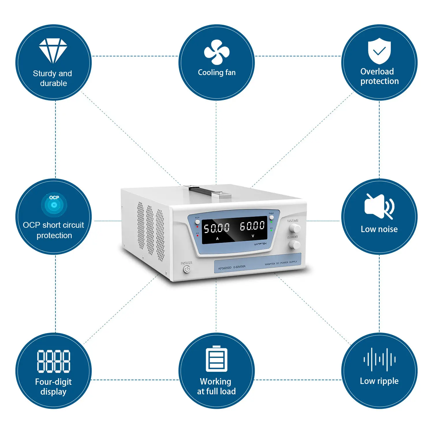 

2025 hot sale KPS6050D Adjustable 60V/30A Power Supply Laboratory Power Supply for Soldering Stations Switching Power Supply