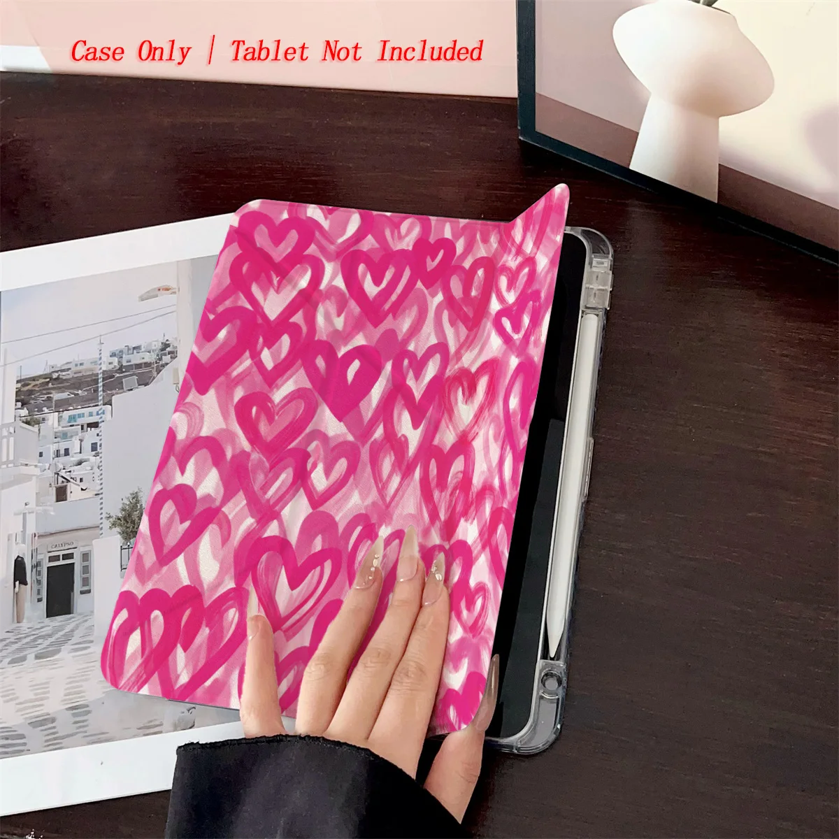 

Очаровательный Y-образный светло-розовый чехол для iPad с цифровым розовым сердечком и художественным принтом для Apple iPad Pro 12,9 Air 3 Mini 5 9-го поколения