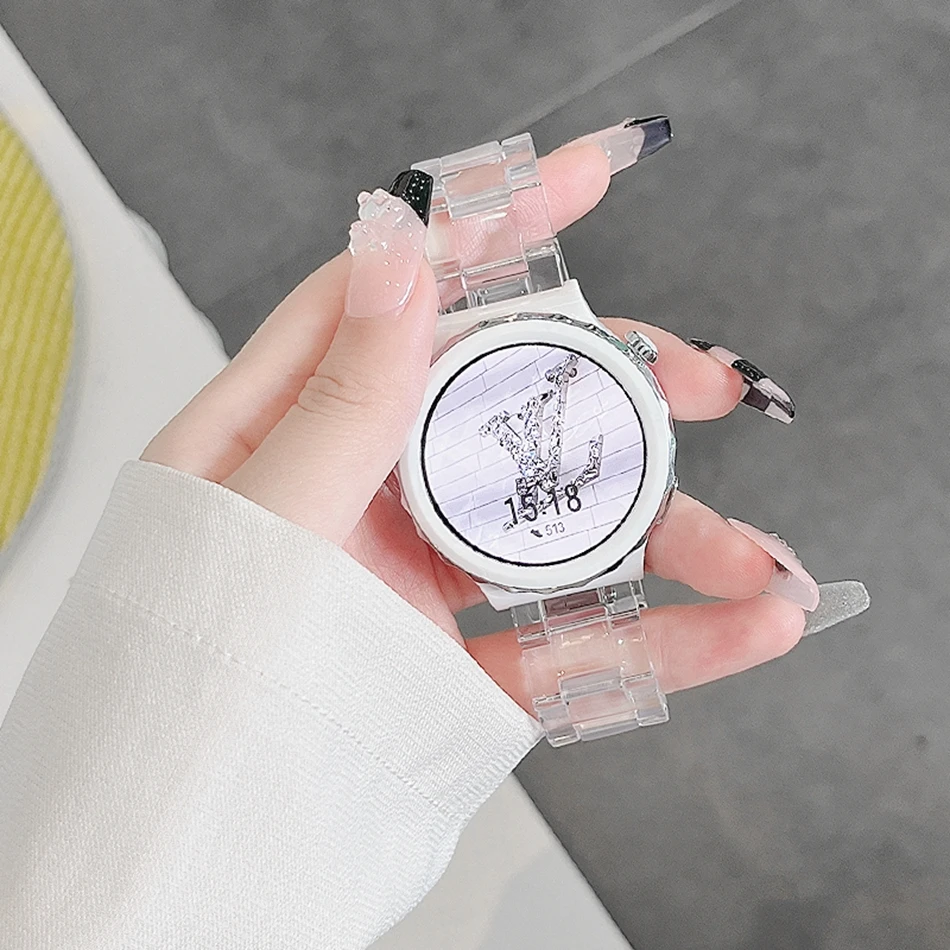 Ban Nhạc Dành Cho Samsung Galaxy Samsung Galaxy Đồng Hồ 4 Classic 5 Pro Hoạt Động 2/Gear S3 Thời Trang Nhựa Trong Suốt Vòng Tay Đồng Hồ Huawei VGA GT 3 Dây 22Mm 20Mm