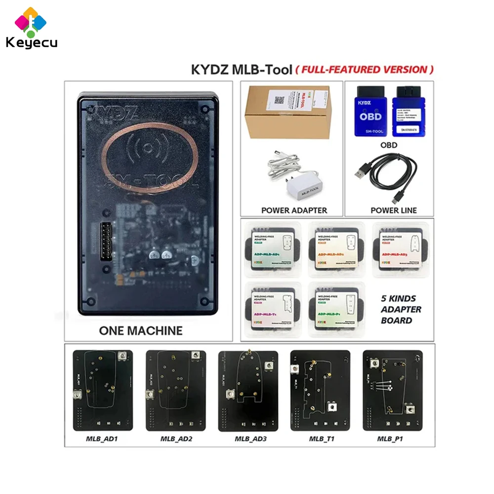 KEYECU Full-Featured Version 2024 English Version KYDZ MLB Key Programmer With OBD Basic for 5M Chip Generate Dealer Key