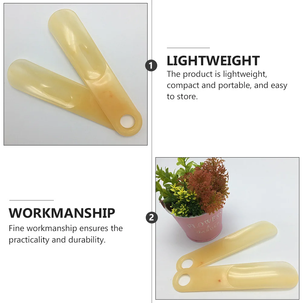 

2Pcs Plastic Shoehorn Hanging Hole Durable Lightweight Shoelifter Tool Portable Shoe Horn Accessory Everyday Use Easy Shoe