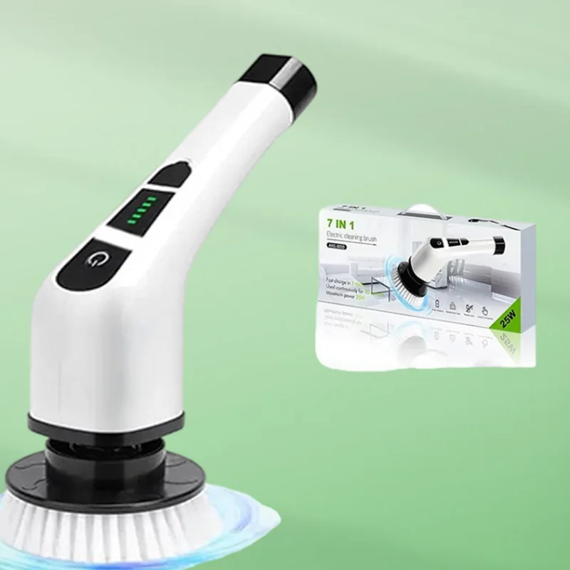 Spazzola per pulizia elettrica 7 in 1 Spazzola per pulizia bagno cucina multifunzionale Macchina per pulizia rotativa elettrica senza fili