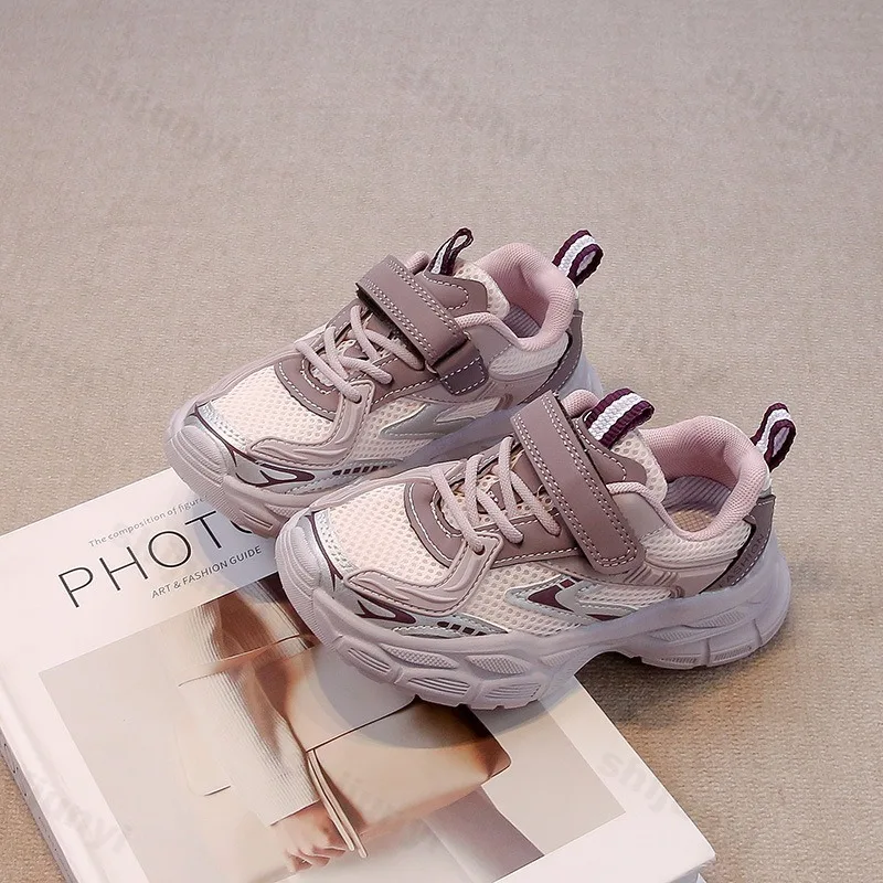 

2025 Autumn Kids Sneakers Girls School Casual Shoes Light Soft Pink Non-slip Children Shoes Outdoor Breath Running Kids Shoes