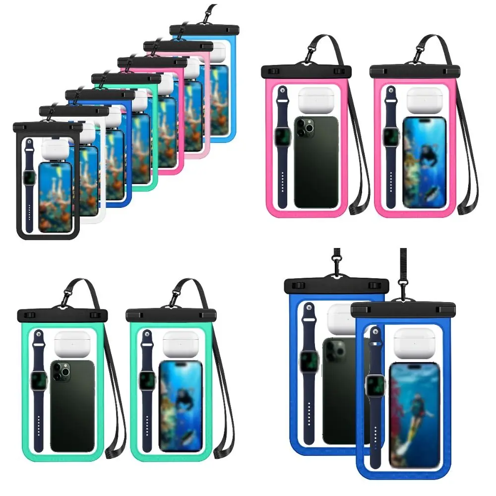 

Waterproof Mobile Phone Bag Large Capacity Touchable Screen Phone Protector Pouch Universal PVC Underwater Dry Bag Beach Diving