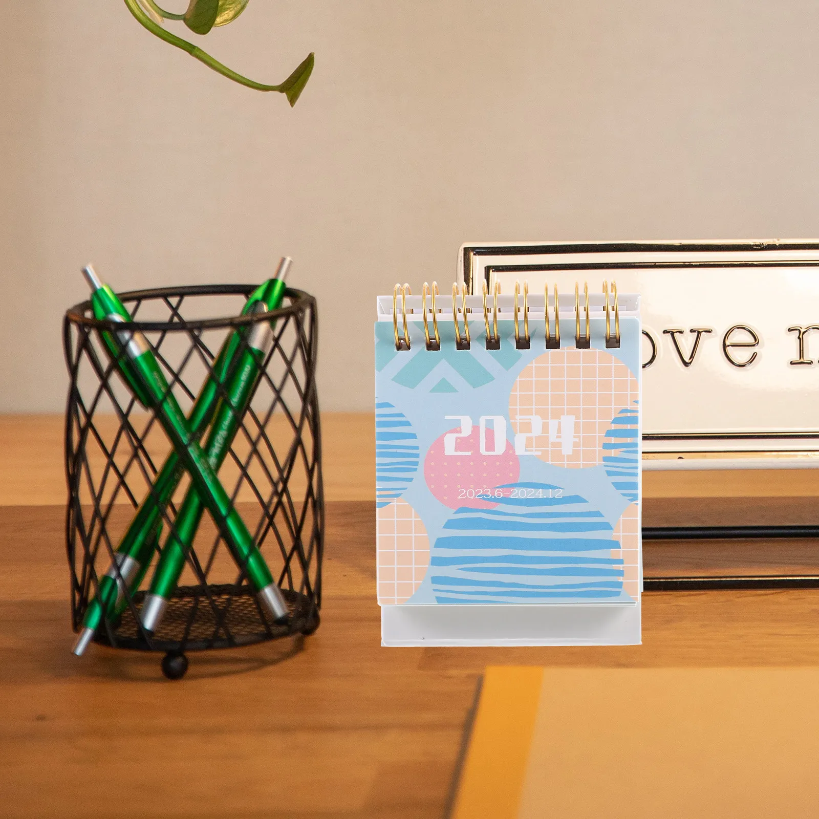 

Simple Elegant Desk Calendar 2024 Standing Desktop Calendar with Blank Date Pages for Family Birthdays Holidays Office Desk