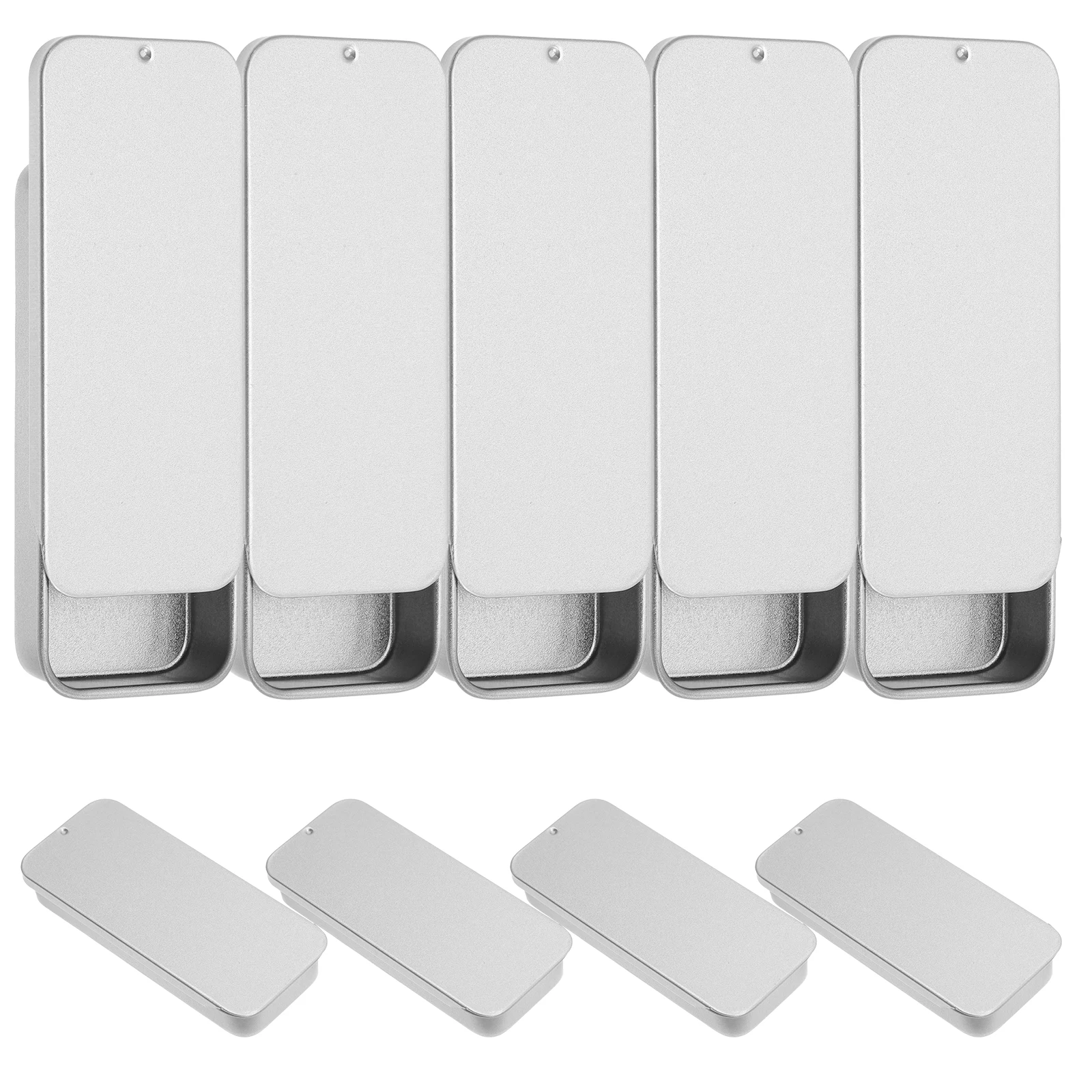 

Sliding Lid Tinplate Boxes for Dental Floss Picks Bulk Storage Case Portable Cotton Swab Containers Easy Open Close