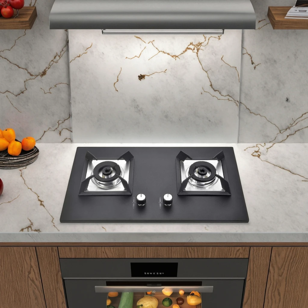 

Portable Kitchen Appliance 2 Burner Smart Built-In Installation Glass Gas Stove for Home