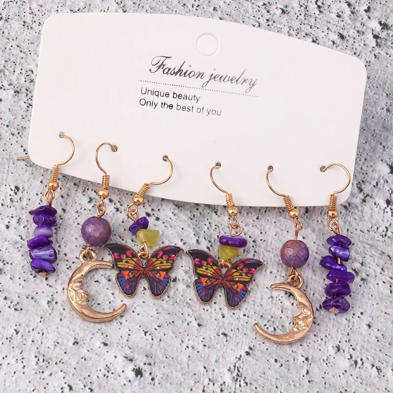 Frauen Ohrringe Sets Vintage Silber Überzogene Türkis Stein Tropfen Ohrring Böhmen Hexagonol Wasser Baumeln Ohrringe Schmuck Geschenke – Detail 8