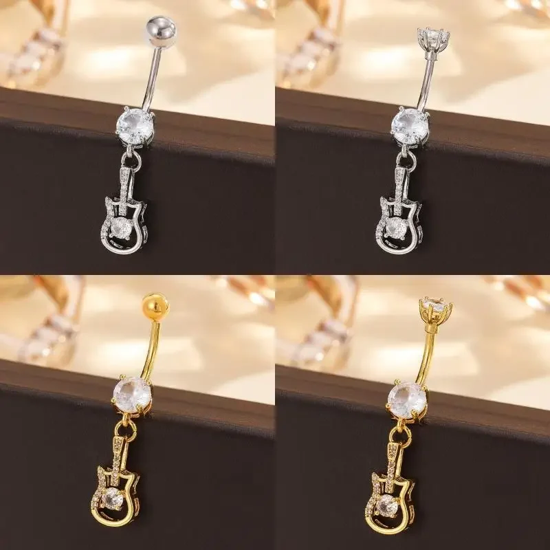 Ciondolo croce stella marina con zirconi chic; Anello bilanciere per ombelico da donna; Regalo di gioielli per piercing all'ombelico sexy