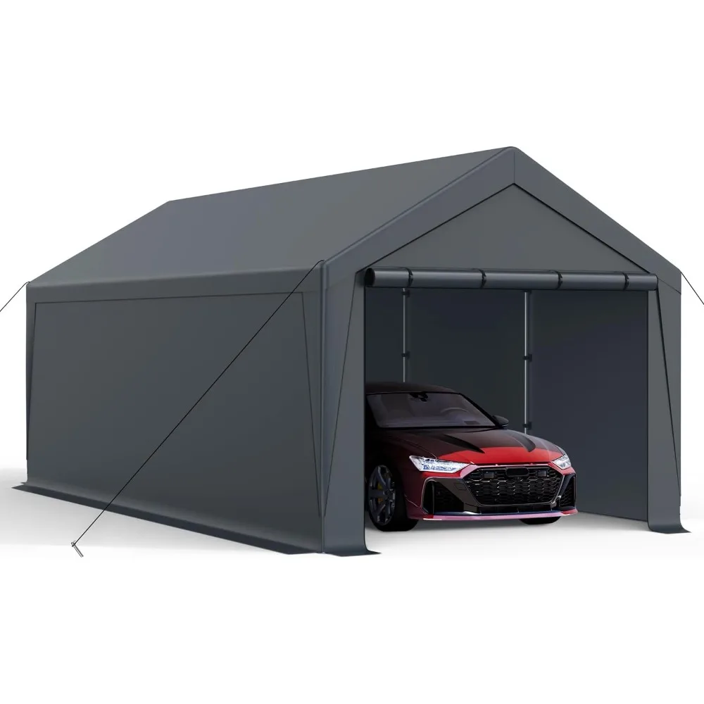 

10x20FT Heavy Duty Portable Carport - All-Weather Enclosed Shelter for Cars, Trucks, SUVs & Boats, Waterproof & UV-Resistant Can