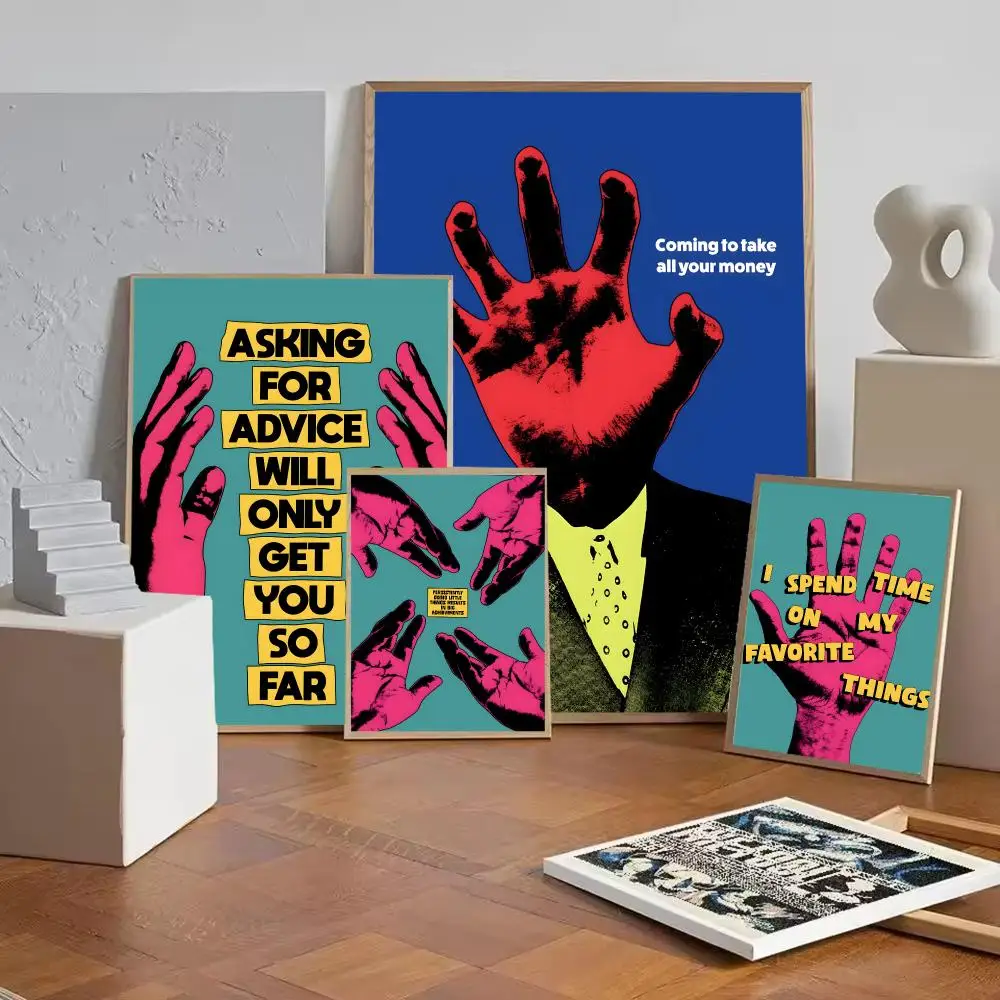 Abstract Finger Text Art Poster Gift with prints Home bedroom living room decoration promotion and display