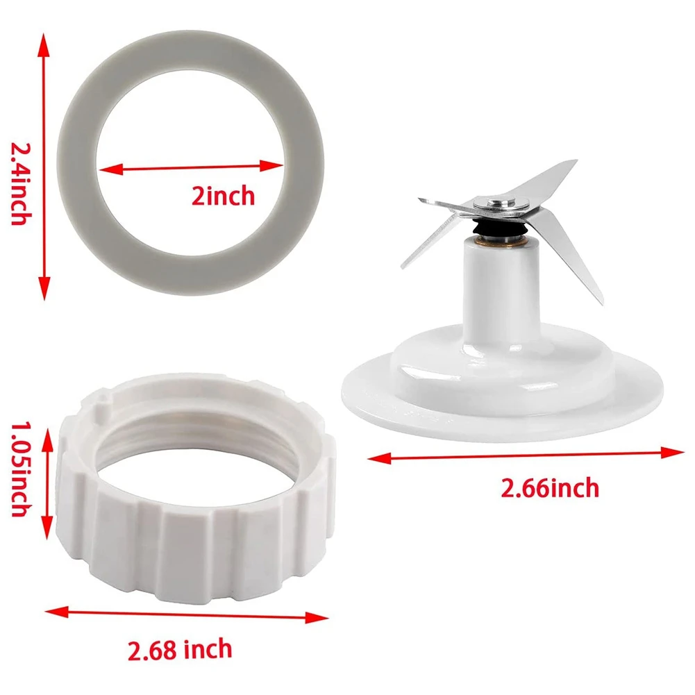 Blade Replacement Parts with Jar Base Cap and O-Ring Seal Gasket Accessories Kit for Hamilton Beach Blender Parts