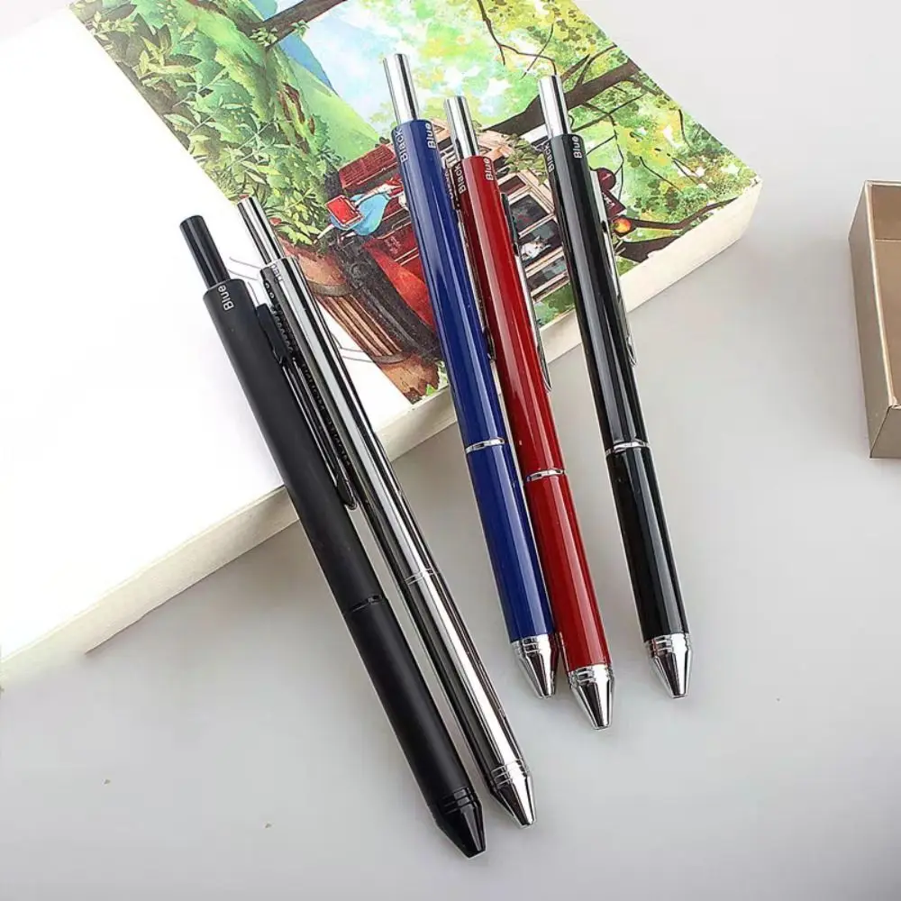 4 in 1 Multi-Function Metal Gravity Sensing Pen Students 3Colors Ballpoint Pen Mechanical Pencil Set Press Gel Pen Signature Pen