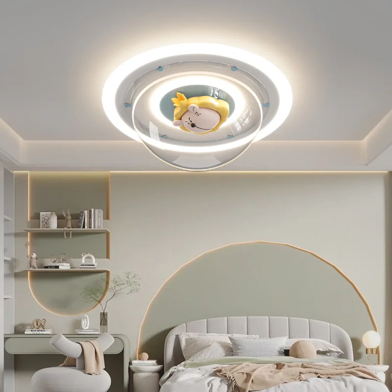 Cute Lion King Ceiling Lights LED Children's Room Light Modern Creative Warm Baby Room Nursery Girl Boy Bedroom Ceiling Lamps