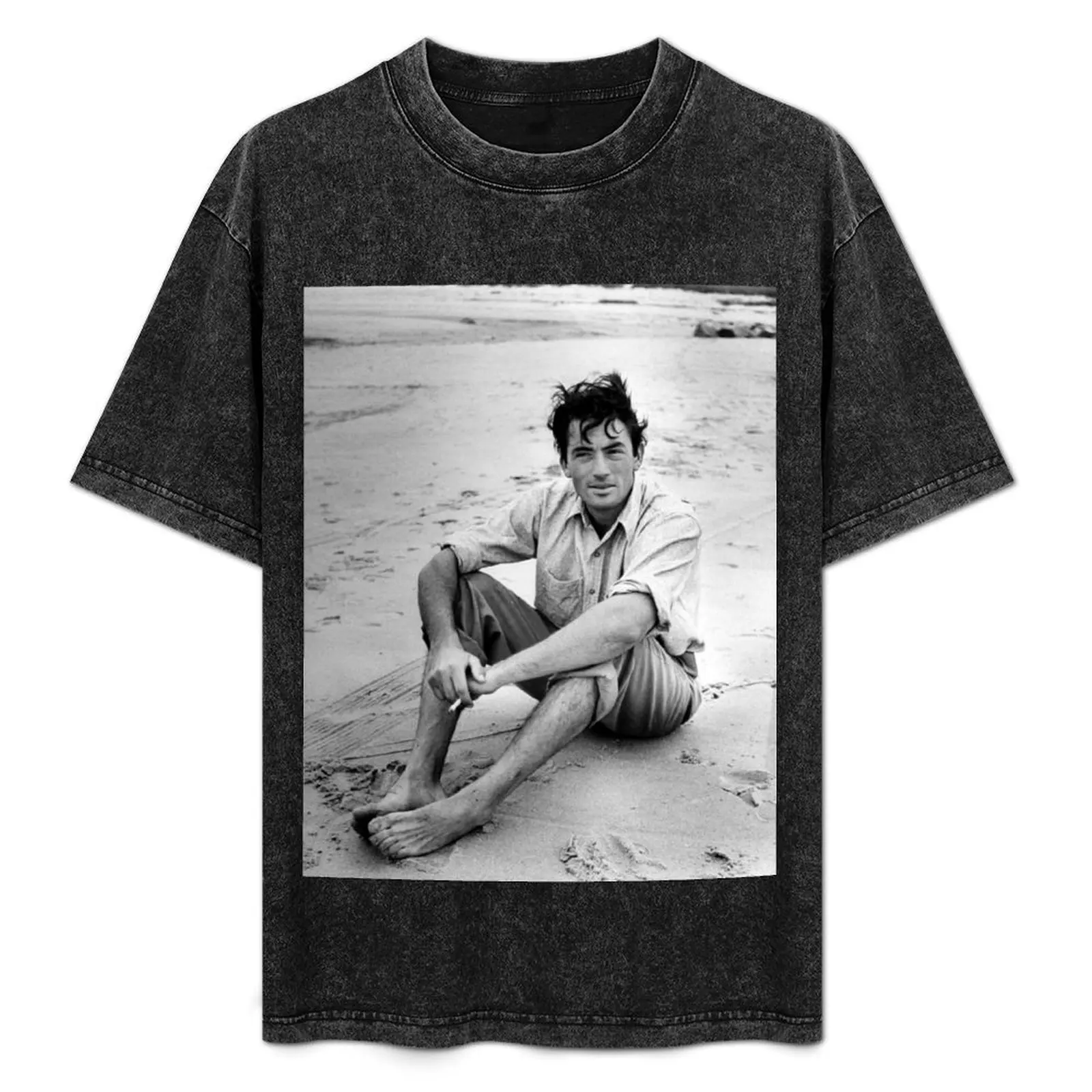 

Gregory Peck on the Beach T-Shirt Work Wear Short Sleeve T-Shirt